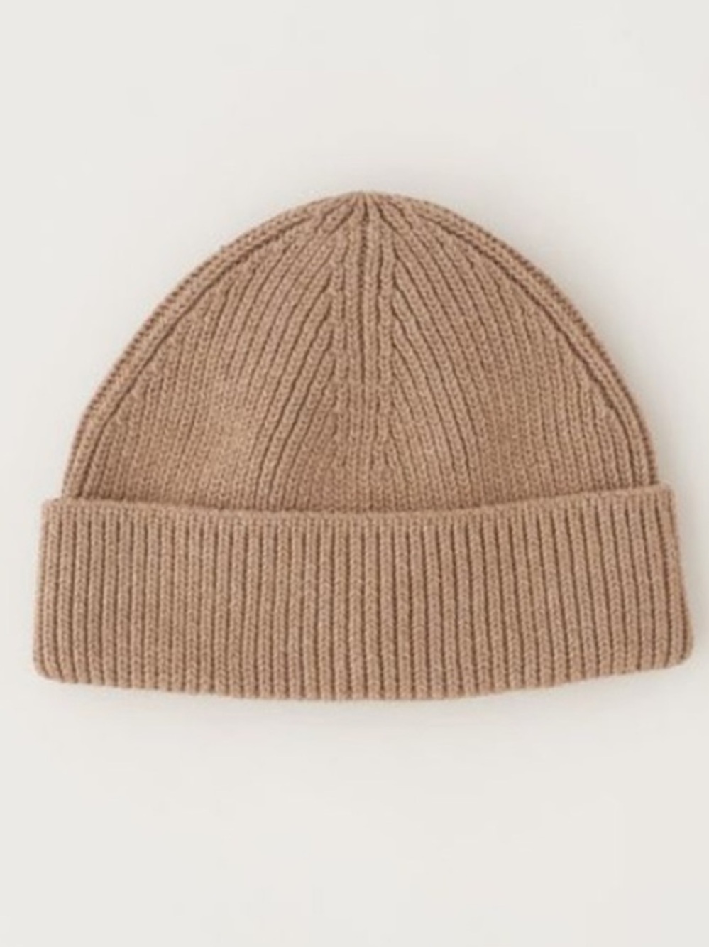 KOTN Ribbed Fisherman Beanie Neutral Beige Tan Cotton Unisex